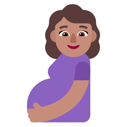 Microsoft design of the pregnant woman: medium skin tone emoji verson:Windows-11-22H2