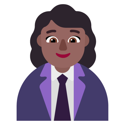 Microsoft design of the woman office worker: medium-dark skin tone emoji verson:Windows-11-22H2