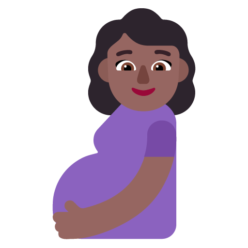 Microsoft design of the pregnant woman: medium-dark skin tone emoji verson:Windows-11-22H2