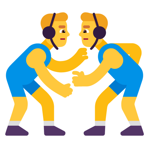 Microsoft design of the men wrestling emoji verson:Windows-11-22H2