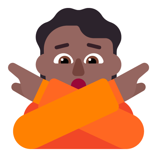 Microsoft design of the person gesturing NO: medium-dark skin tone emoji verson:Windows-11-22H2