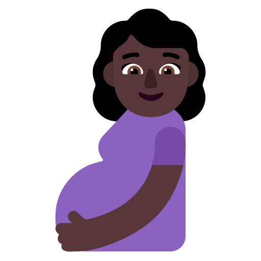 Microsoft design of the pregnant woman: dark skin tone emoji verson:Windows-11-22H2