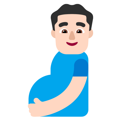 Microsoft design of the pregnant man: light skin tone emoji verson:Windows-11-22H2