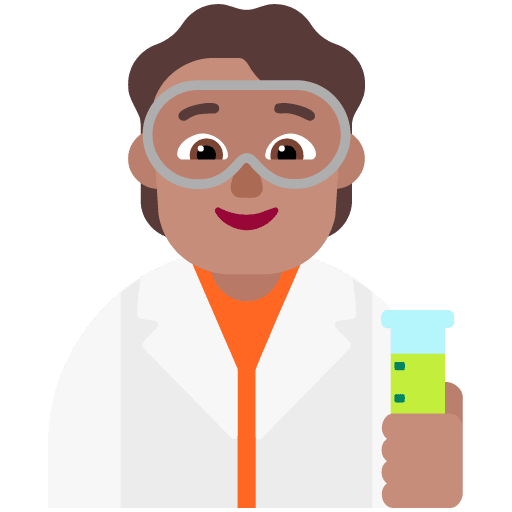 Microsoft design of the scientist: medium skin tone emoji verson:Windows-11-22H2