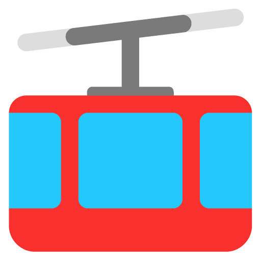 Microsoft design of the mountain cableway emoji verson:Windows-11-22H2