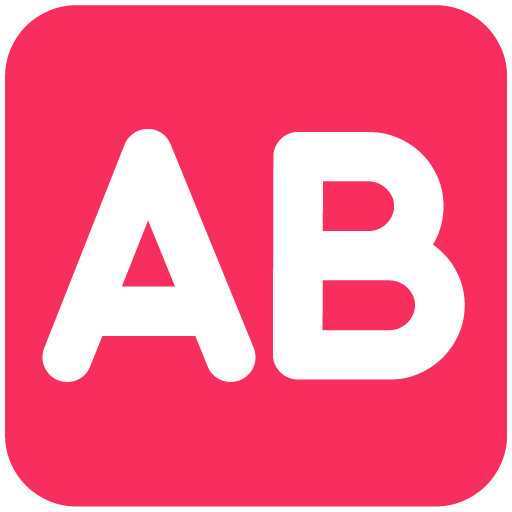 Microsoft design of the AB button (blood type) emoji verson:Windows-11-22H2