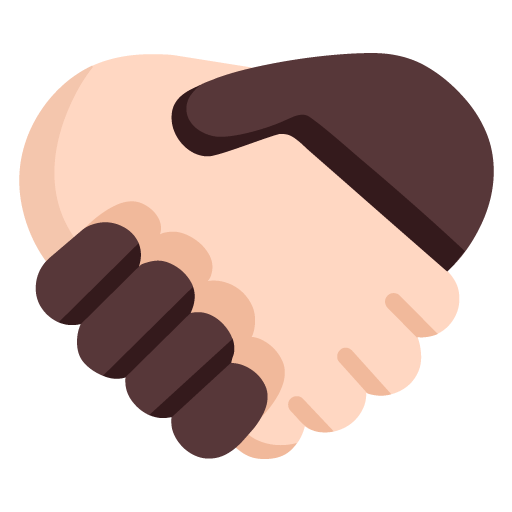 Microsoft design of the handshake: light skin tone dark skin tone emoji verson:Windows-11-22H2