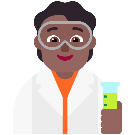 Microsoft design of the scientist: medium-dark skin tone emoji verson:Windows-11-22H2