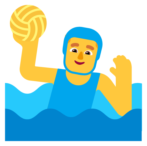 Microsoft design of the man playing water polo emoji verson:Windows-11-22H2