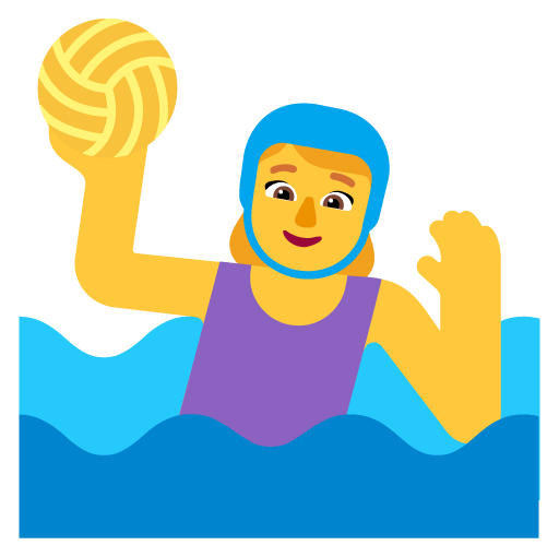 Microsoft design of the woman playing water polo emoji verson:Windows-11-22H2