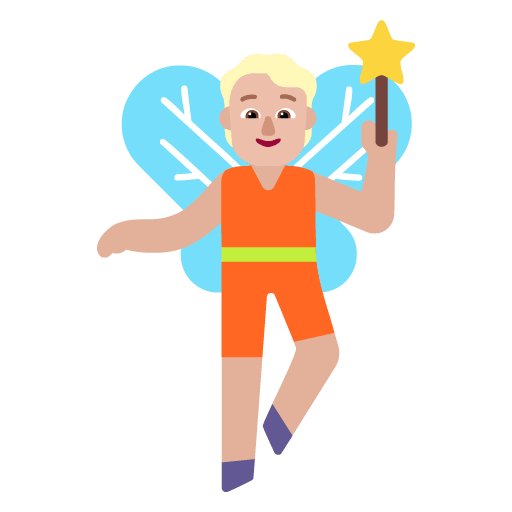 Microsoft design of the fairy: medium-light skin tone emoji verson:Windows-11-22H2