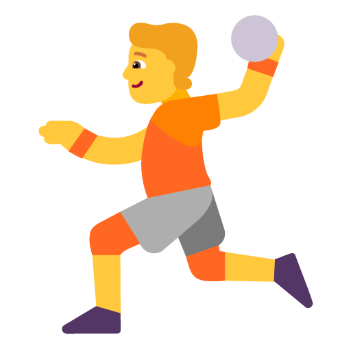 Microsoft design of the person playing handball emoji verson:Windows-11-22H2