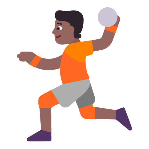 Microsoft Microsoft design of the person playing handball: medium-dark skin tone emoji verson:Windows-11-22H2