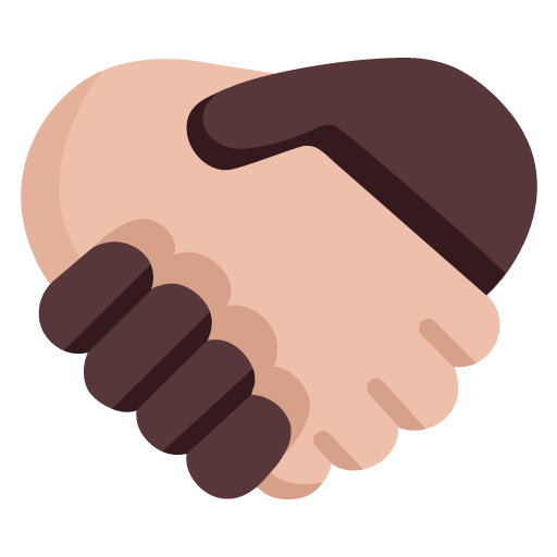 Microsoft design of the handshake: medium-light skin tone dark skin tone emoji verson:Windows-11-22H2