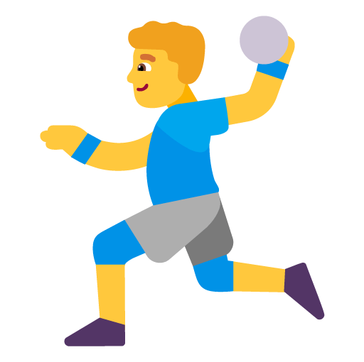 Microsoft design of the man playing handball emoji verson:Windows-11-22H2