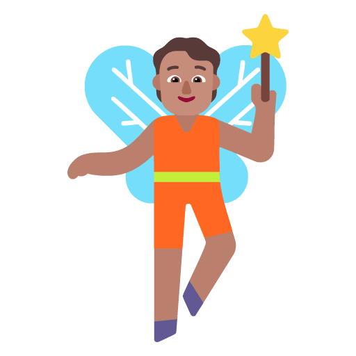 Microsoft design of the fairy: medium skin tone emoji verson:Windows-11-22H2