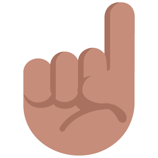 Microsoft design of the index pointing up: medium skin tone emoji verson:Windows-11-22H2