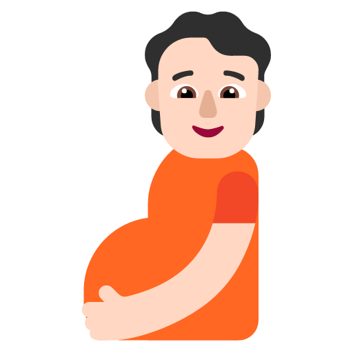 Microsoft design of the pregnant person: light skin tone emoji verson:Windows-11-22H2