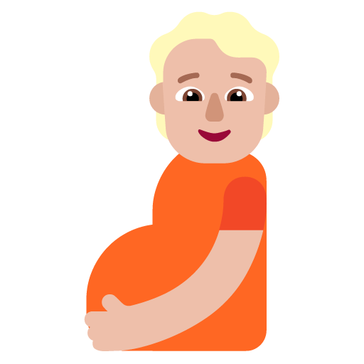 Microsoft design of the pregnant person: medium-light skin tone emoji verson:Windows-11-22H2
