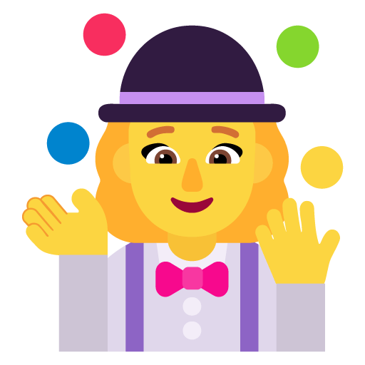 Microsoft design of the woman juggling emoji verson:Windows-11-22H2