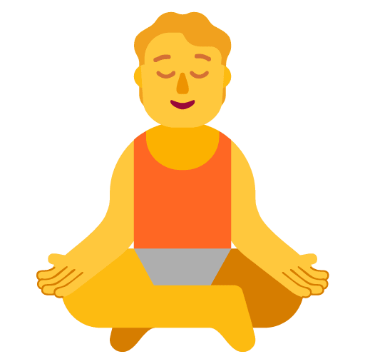 Microsoft design of the person in lotus position emoji verson:Windows-11-22H2