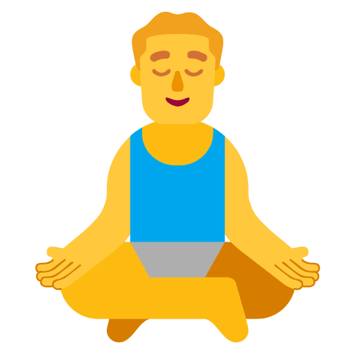 Microsoft design of the man in lotus position emoji verson:Windows-11-22H2