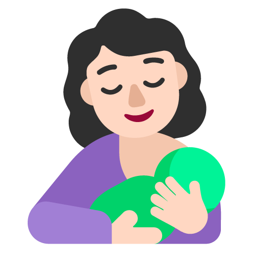 Microsoft design of the breast-feeding: light skin tone emoji verson:Windows-11-22H2