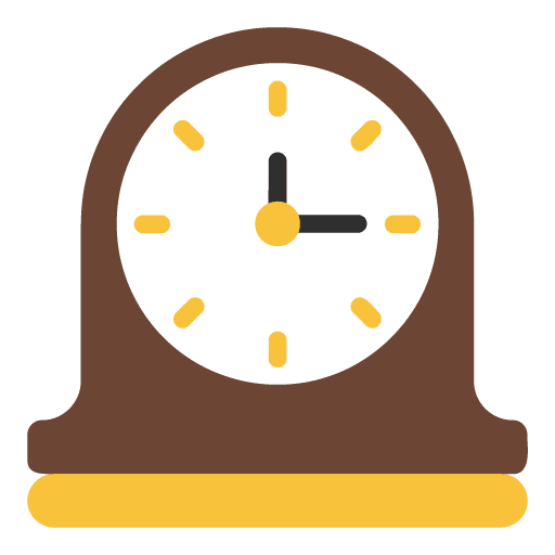 Microsoft design of the mantelpiece clock emoji verson:Windows-11-22H2