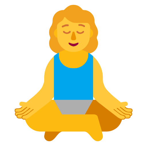 Microsoft design of the woman in lotus position emoji verson:Windows-11-22H2