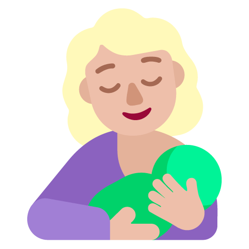 Microsoft design of the breast-feeding: medium-light skin tone emoji verson:Windows-11-22H2