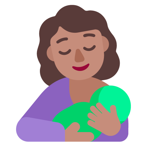 Microsoft design of the breast-feeding: medium skin tone emoji verson:Windows-11-22H2