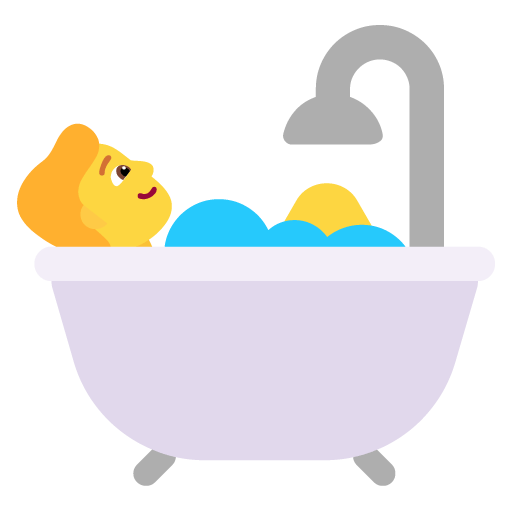 Microsoft design of the person taking bath emoji verson:Windows-11-22H2