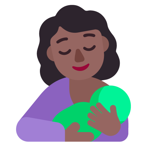 Microsoft design of the breast-feeding: medium-dark skin tone emoji verson:Windows-11-22H2