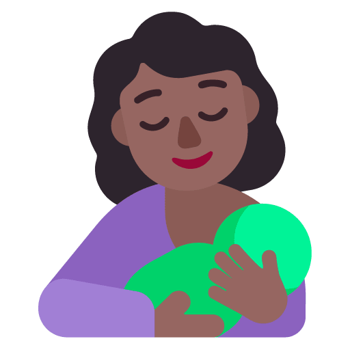 Microsoft design of the breast-feeding: medium-dark skin tone emoji verson:Windows-11-22H2