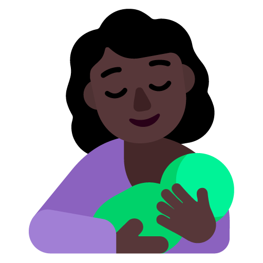 Microsoft design of the breast-feeding: dark skin tone emoji verson:Windows-11-22H2