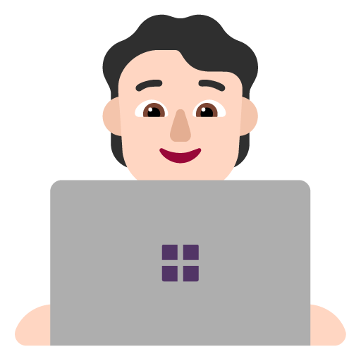 Microsoft design of the technologist: light skin tone emoji verson:Windows-11-22H2