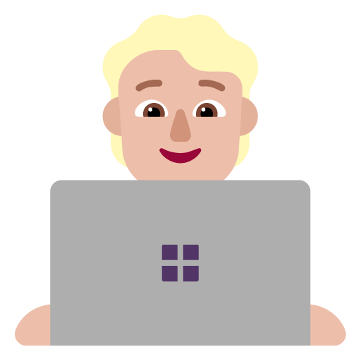 Microsoft design of the technologist: medium-light skin tone emoji verson:Windows-11-22H2