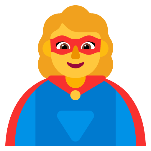 Microsoft design of the woman superhero emoji verson:Windows-11-22H2