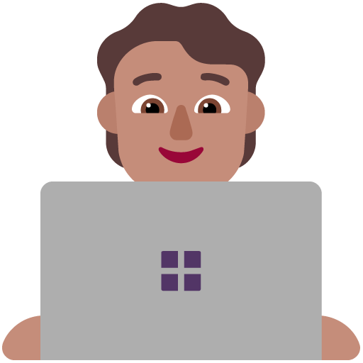 Microsoft design of the technologist: medium skin tone emoji verson:Windows-11-22H2