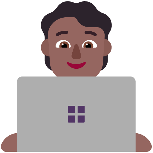 Microsoft design of the technologist: medium-dark skin tone emoji verson:Windows-11-22H2