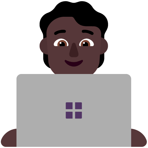 Microsoft design of the technologist: dark skin tone emoji verson:Windows-11-22H2