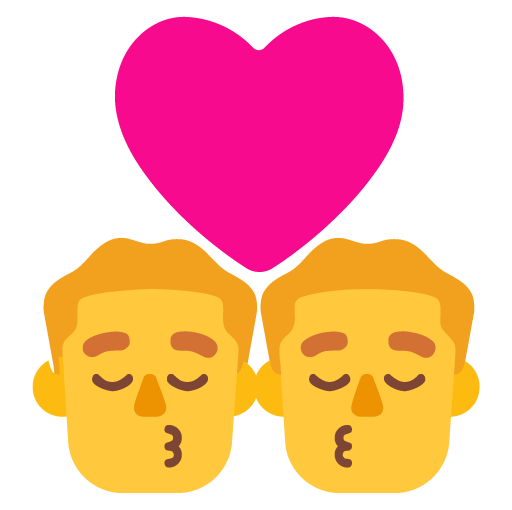Microsoft design of the kiss: man man emoji verson:Windows-11-22H2