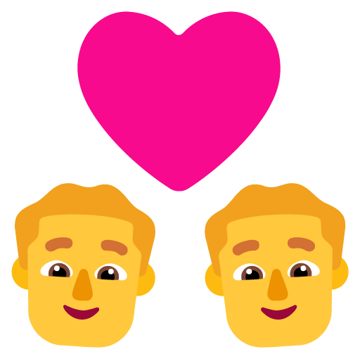 Microsoft design of the couple with heart: man man emoji verson:Windows-11-22H2