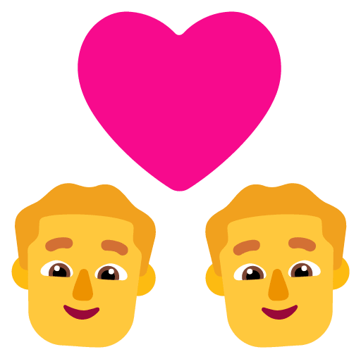 Microsoft design of the couple with heart: man man emoji verson:Windows-11-22H2