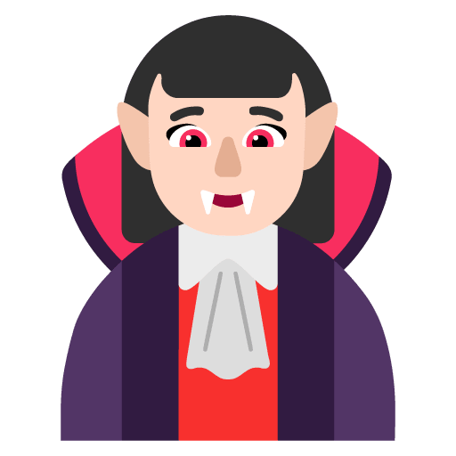 Microsoft design of the woman vampire: light skin tone emoji verson:Windows-11-22H2