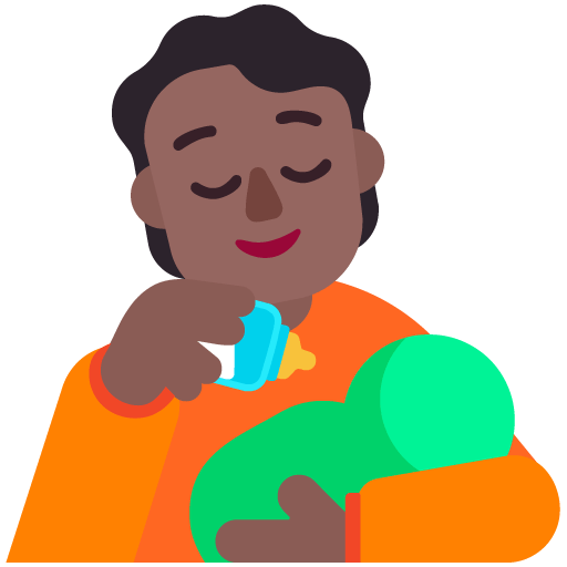 Microsoft design of the person feeding baby: medium-dark skin tone emoji verson:Windows-11-22H2