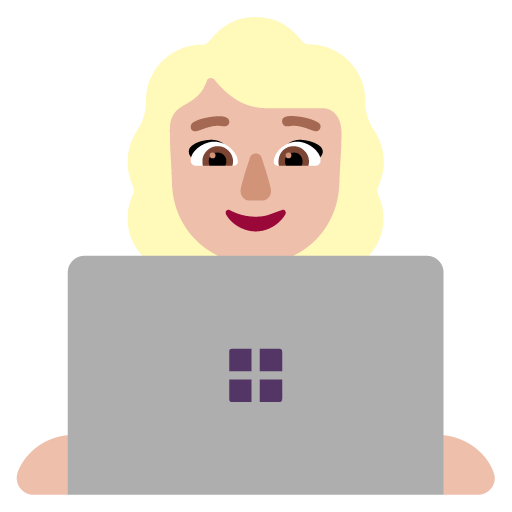 Microsoft design of the woman technologist: medium-light skin tone emoji verson:Windows-11-22H2