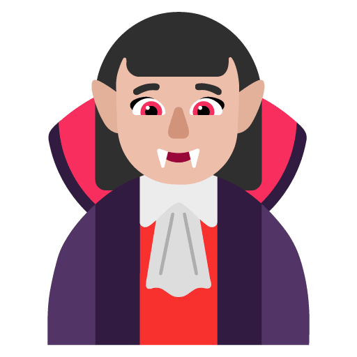 Microsoft design of the woman vampire: medium-light skin tone emoji verson:Windows-11-22H2