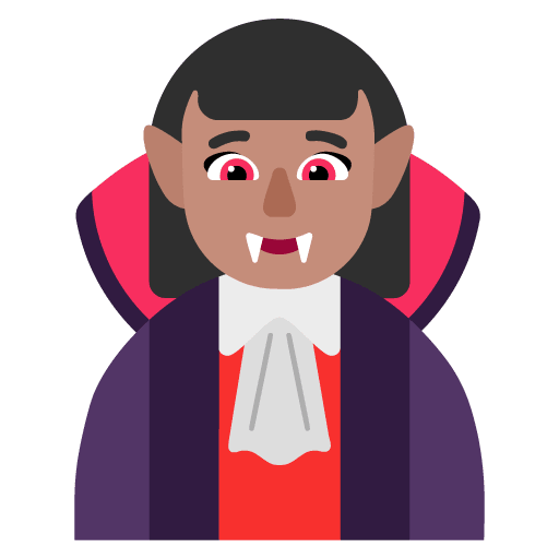 Microsoft design of the woman vampire: medium skin tone emoji verson:Windows-11-22H2