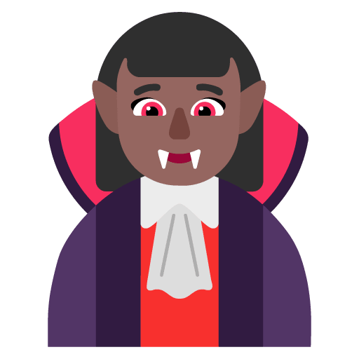 Microsoft design of the woman vampire: medium-dark skin tone emoji verson:Windows-11-22H2